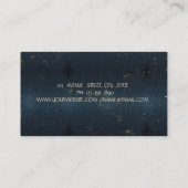 Tree Women Silhouette Blue Gold Yoga Instructor Visitenkarte (Rückseite)