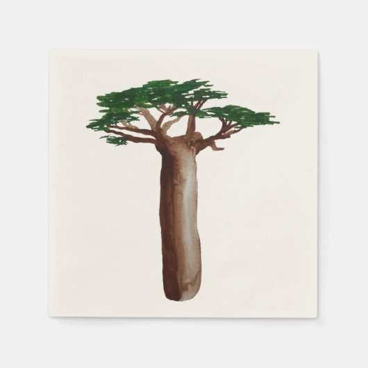 Tree Zeichnend Cocktail Papier Napkins Serviette (Vorderseite)