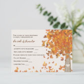 Tree zum Hochzeitstich RSVP Response Card Carved I (Stehend Vorderseite)