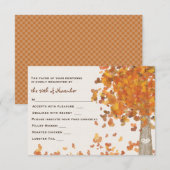 Tree zum Hochzeitstich RSVP Response Card Carved I Karte (Vorne/Hinten)