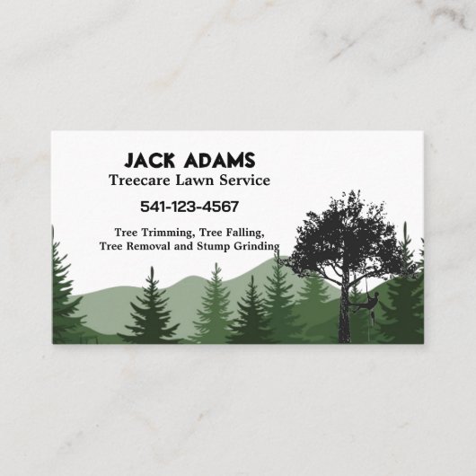 Treecare Lawinenservice Business Cards Visitenkarte (Vorderseite)