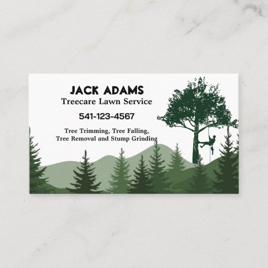 Treecare Lawinenservice Business Cards Visitenkarte (Vorderseite)