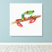 Treefrog Frog süße Tier Illustration Leinwanddruck (Insitu (Holzboden))