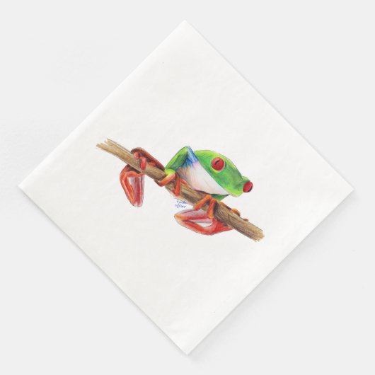Treefrog Frog süße Tier Illustration Serviette (Ecke)