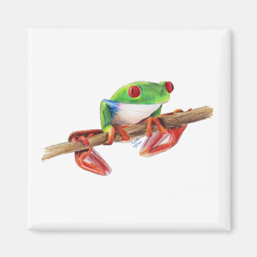 Treefrog Treefrog Frosch süße Tier Illustration Ma Magnet (Vorne)
