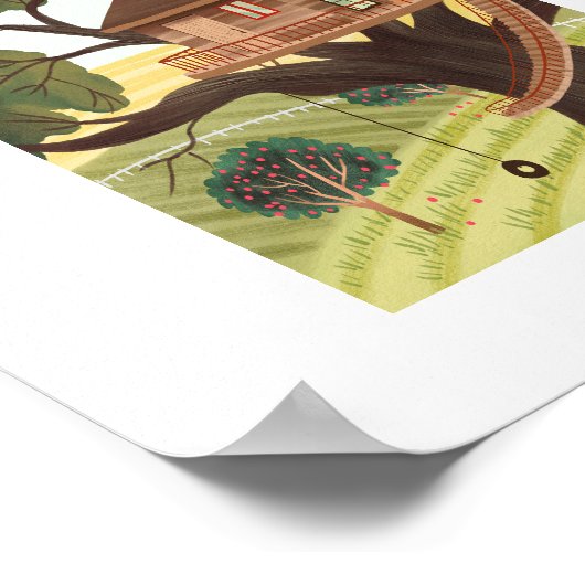 Treehouse Art Print Poster (Ecke)
