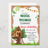 Treehouse Geburtstagseinladung Einladung (Vorne/Hinten)