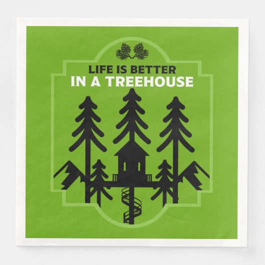 Treehouse Kinder zurück in die Schule Serviette (Vorderseite)