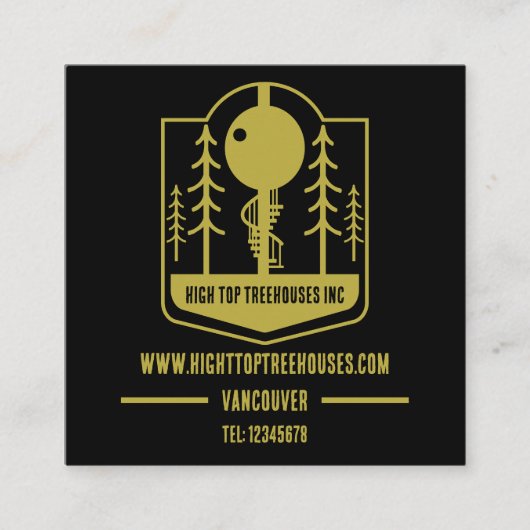 Treehouse Master Builder Quadratische Visitenkarte (Vorderseite)
