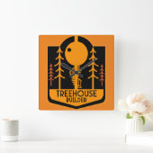 Treehouse Master Builder Quadratische Wanduhr (Zuhause)