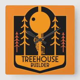 Treehouse Master Builder Quadratische Wanduhr