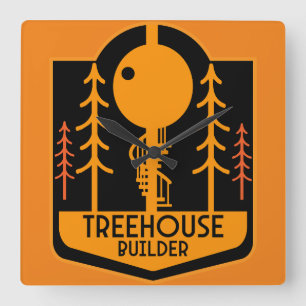 Treehouse Master Builder Quadratische Wanduhr