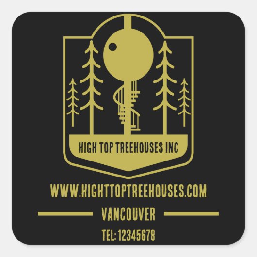 Treehouse Master Builder Quadratischer Aufkleber (Vorderseite)