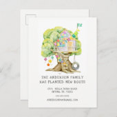 Treehouse Moving Announction Post Card Ankündigungspostkarte (Vorne/Hinten)