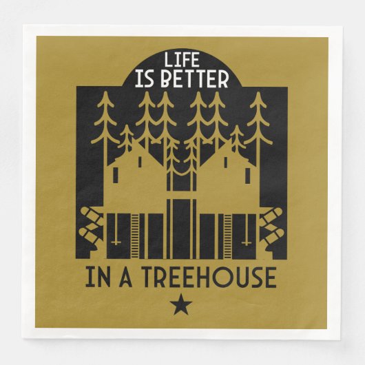 Treehouse Playhouse Zurück zur Schule Serviette (Vorderseite)