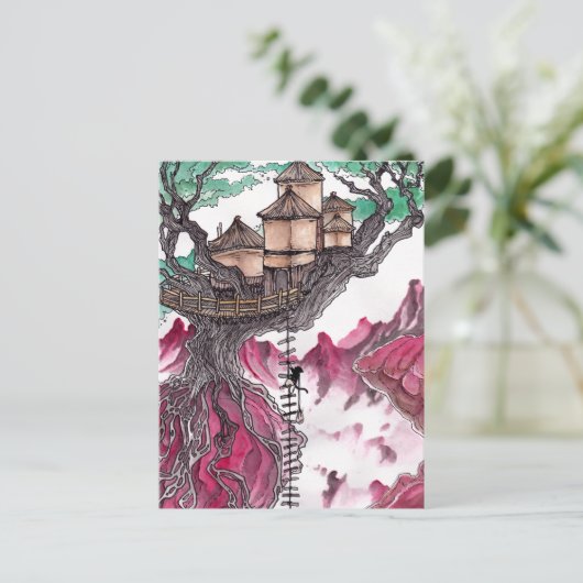 Treehouse Postkarte (Stehend Vorderseite)