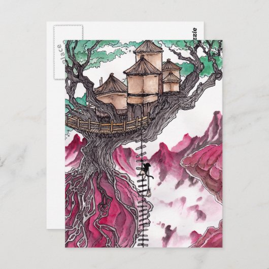 Treehouse Postkarte (Vorne/Hinten)