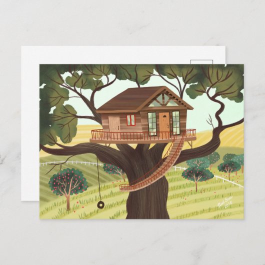 Treehouse Postkarte (Vorne/Hinten)