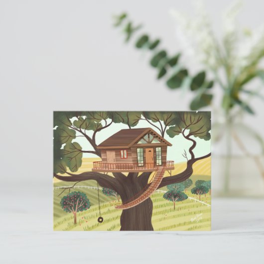 Treehouse Postkarte (Stehend Vorderseite)