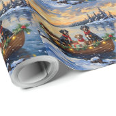 Treeing Walker Coonhound Christmas Boat Holiday Geschenkpapier (Rolleneckpunkt)
