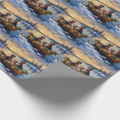 Treeing Walker Coonhound Christmas Boat Holiday Geschenkpapier (Ecke)