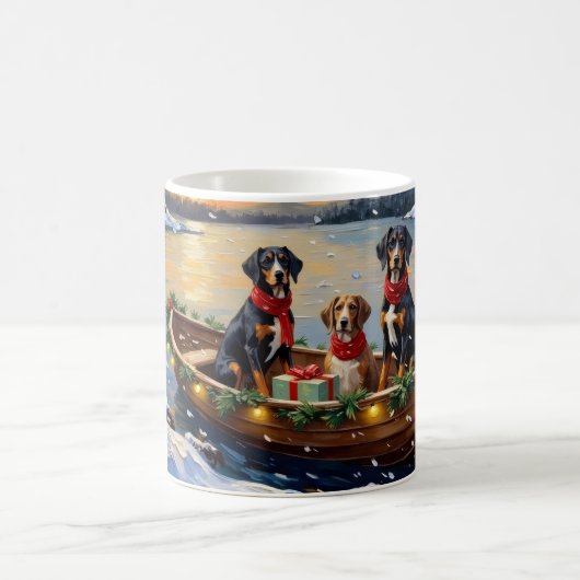 Treeing Walker Coonhound Christmas Boat Holiday Kaffeetasse (Mittel)
