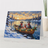 Treeing Walker Coonhound Christmas Boat Holiday Karte (Vorderseite)