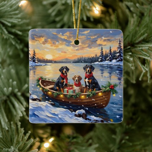 Treeing Walker Coonhound Christmas Boat Holiday Keramikornament (Baum)