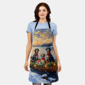 Treeing Walker Coonhound Christmas Boat Holiday Schürze (Getragen)