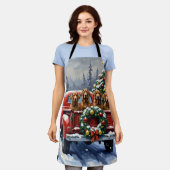 Treeing Walker Coonhound Christmas Red Truck Schürze (Getragen)