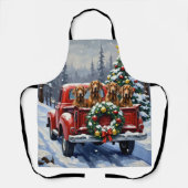 Treeing Walker Coonhound Christmas Red Truck Schürze (Vorderseite)