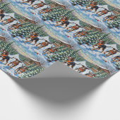 Treeing Walker Coonhound Christmas Tree Farm Geschenkpapier (Ecke)