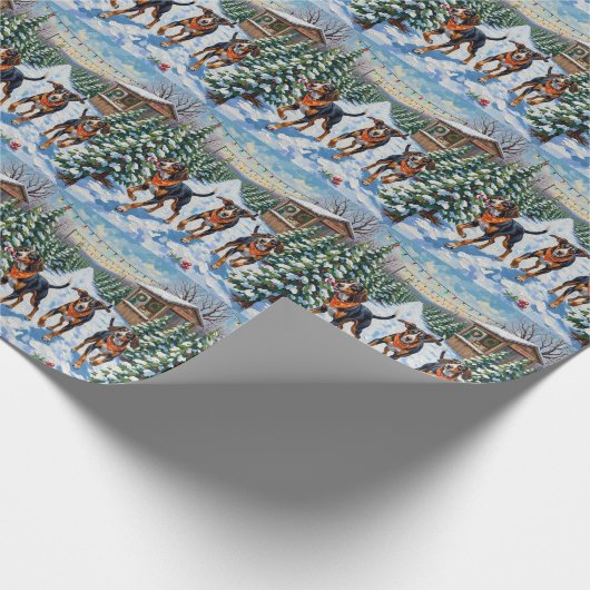 Treeing Walker Coonhound Christmas Tree Farm Geschenkpapier (Ecke)