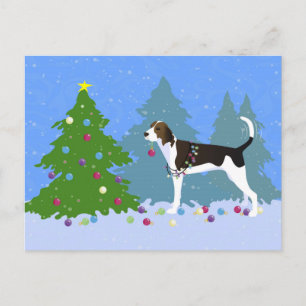Treeing Walker Coonhound Dekorieren Weihnachtsbaum Feiertagspostkarte