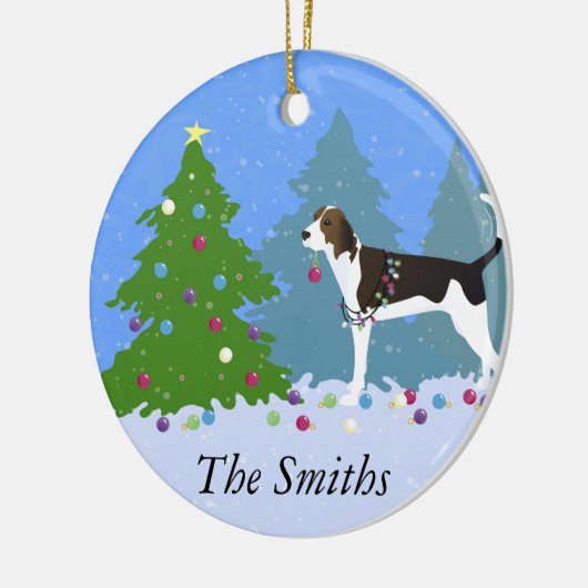 Treeing Walker Coonhound Dekorieren Weihnachtsbaum Keramik Ornament (Links)