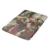 Treeing Walker Coonhound Dog Christmas Festive Badematte (Schrägansicht)