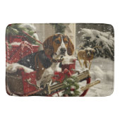 Treeing Walker Coonhound Dog Christmas Festive Badematte (Vorderseite)