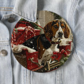 Treeing Walker Coonhound Dog Christmas Festive Button (Beispiel)