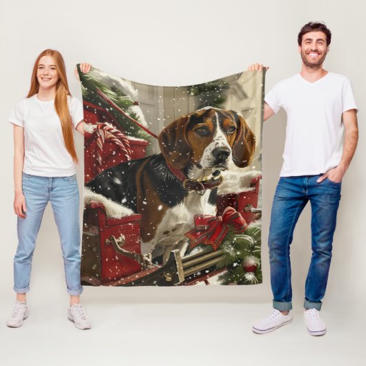 Treeing Walker Coonhound Dog Christmas Festive Fleecedecke (Beispiel)