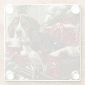 Treeing Walker Coonhound Dog Christmas Festive Glasuntersetzer (Rückseite)