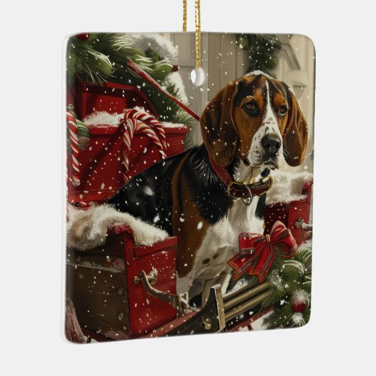Treeing Walker Coonhound Dog Christmas Festive Keramikornament (Rechts)