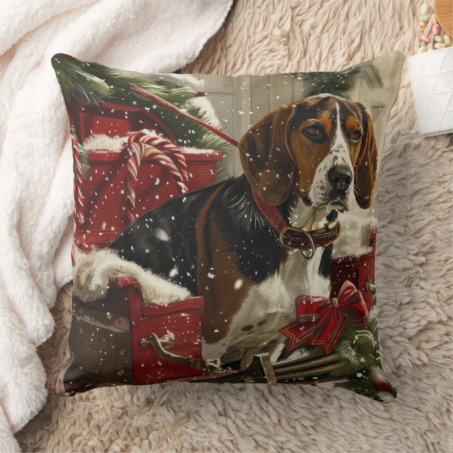 Treeing Walker Coonhound Dog Christmas Festive Kissen (Decke)