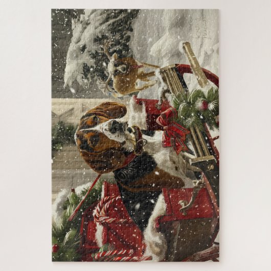Treeing Walker Coonhound Dog Christmas Festive Puzzle (Vertikal)