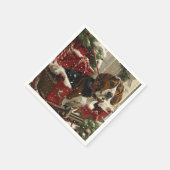 Treeing Walker Coonhound Dog Christmas Festive Serviette (Ecke)