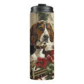 Treeing Walker Coonhound Dog Christmas Festive Thermosbecher (Vorderseite)