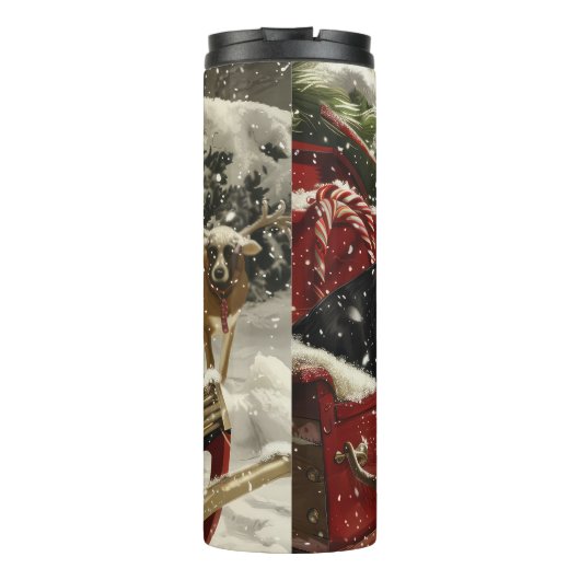 Treeing Walker Coonhound Dog Christmas Festive Thermosbecher (Rückseite)