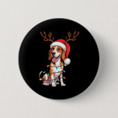 Treeing Walker Coonhound Dog Christmas Lights Sant Button (Vorderseite)
