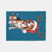 Treeing Walker Coonhound Dog Christmas Lights Sant Fleecedecke (Vorderseite (Horizontal))