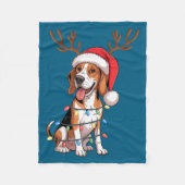 Treeing Walker Coonhound Dog Christmas Lights Sant Fleecedecke (Vorderseite)