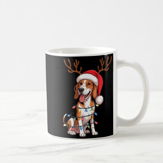 Treeing Walker Coonhound Dog Christmas Lights Sant Kaffeetasse (Rechts)